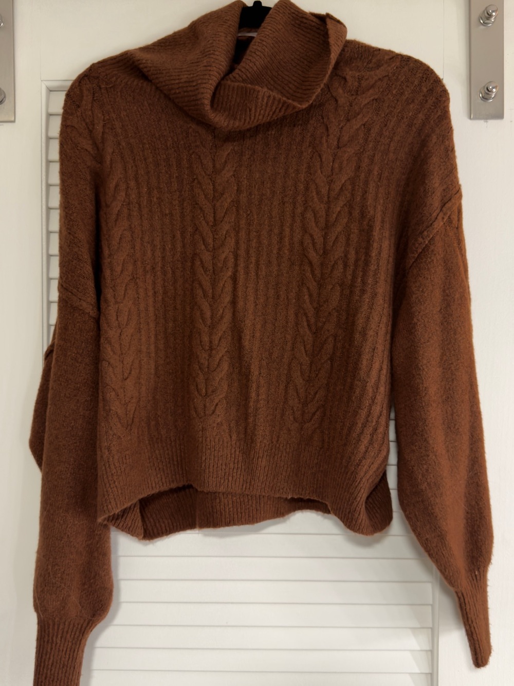 wild fable Cable-Knit Turtleneck Sweater - Brown